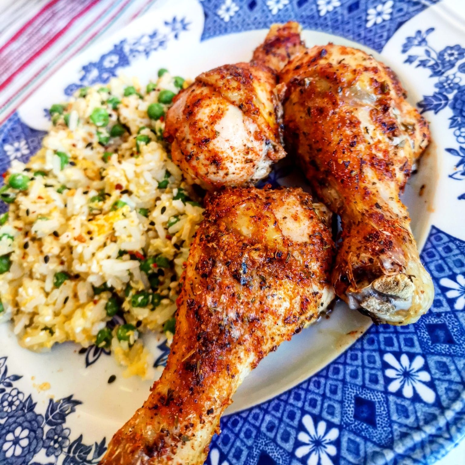 Grillad cajunkyckling stekt ris
